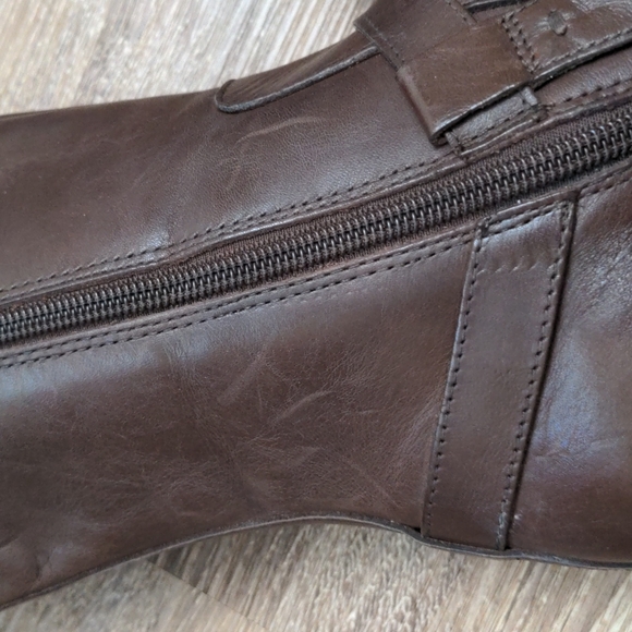 Lauren by Ralph Lauren Brown Margarite Almond Toe Mid-Calf Boots Zip Up Buckle - Picture 12 of 16